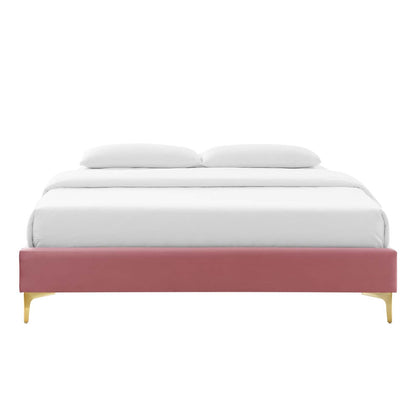 Wrenley Performance Velvet Queen Bed Frame