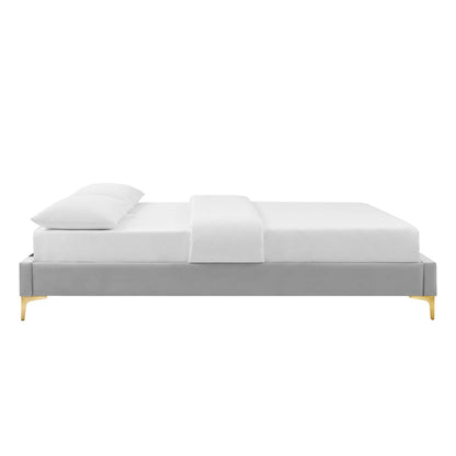 Wrenley Performance Velvet Twin Bed Frame