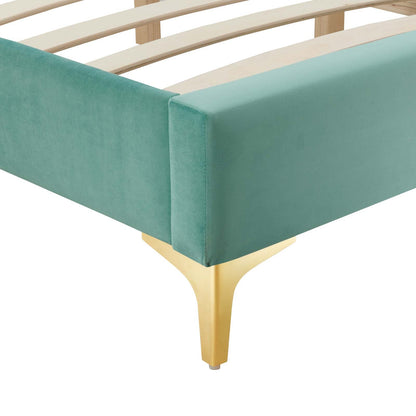 Wrenley Performance Velvet Queen Bed Frame
