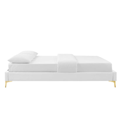 Wrenley Performance Velvet Twin Bed Frame