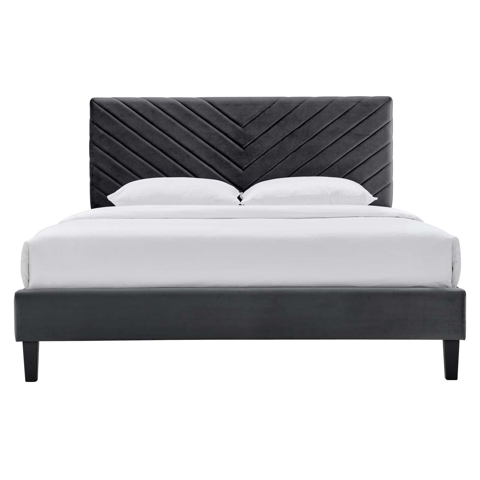 Roxxie Performance Velvet Twin Platform Bed