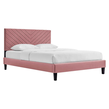 Roxxie Performance Velvet King Platform Bed