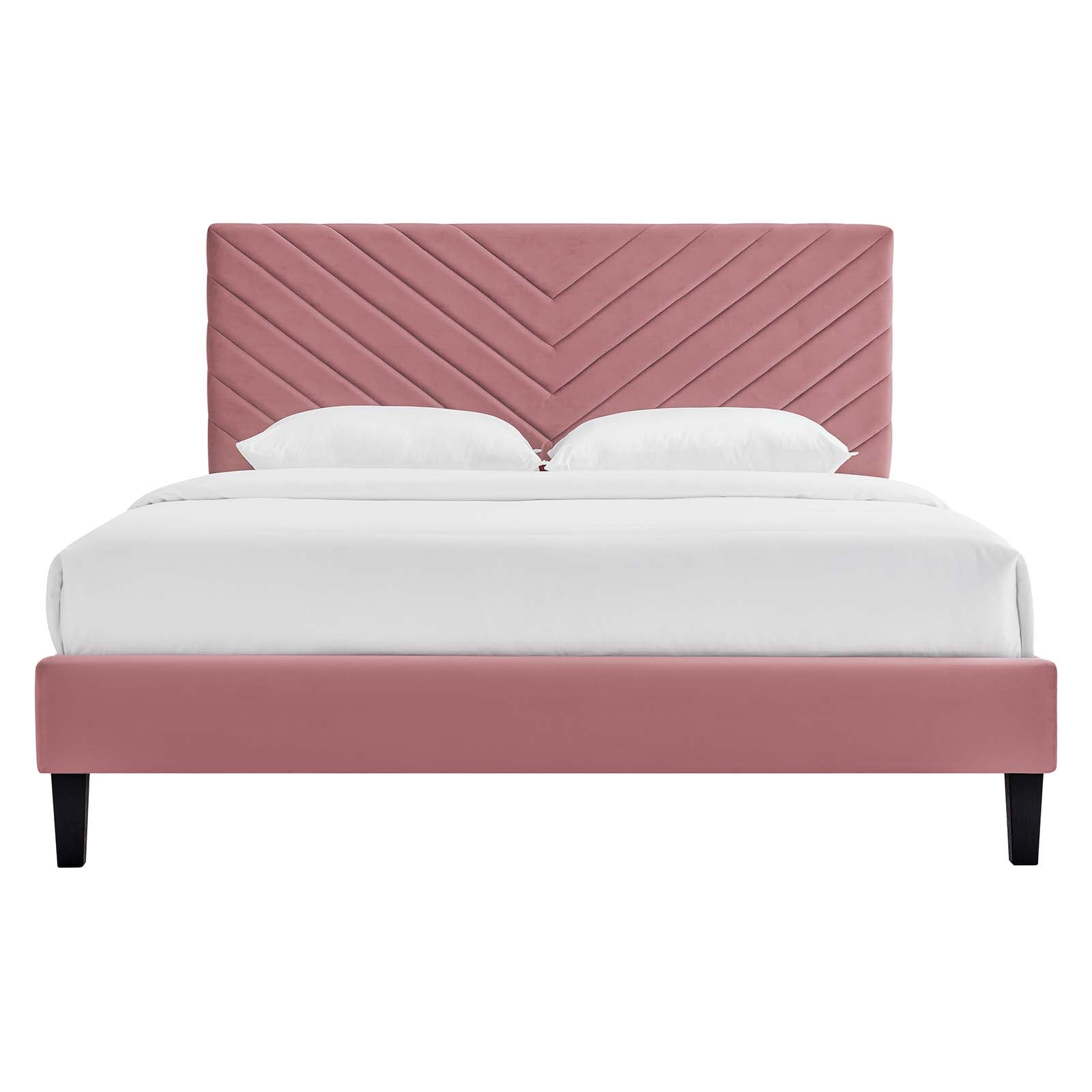 Roxxie Performance Velvet Twin Platform Bed