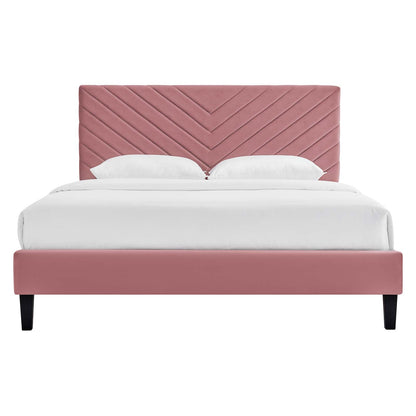 Roxxie Performance Velvet King Platform Bed
