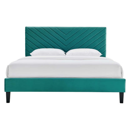 Roxxie Performance Velvet King Platform Bed