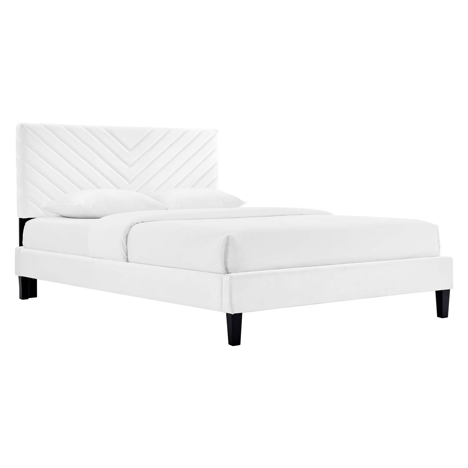 Roxxie Performance Velvet Twin Platform Bed