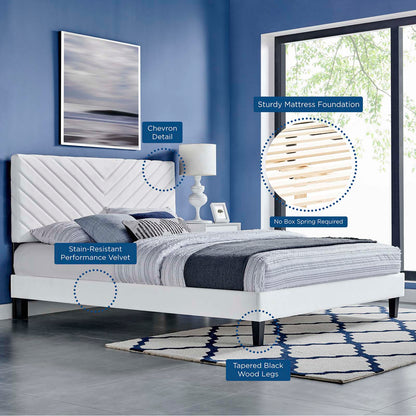 Roxxie Performance Velvet Twin Platform Bed