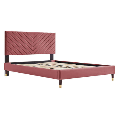 Roxane Queen Performance Velvet Platform Bed