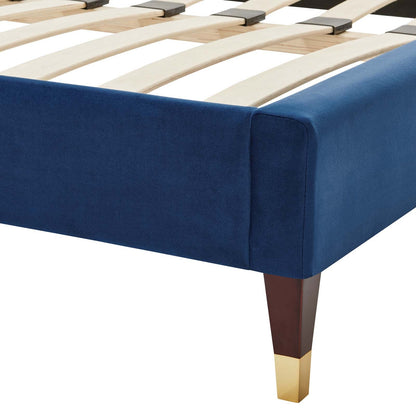 Roxane Queen Performance Velvet Platform Bed