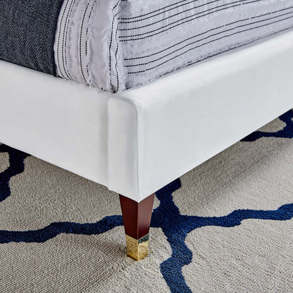 Roxane Queen Performance Velvet Platform Bed