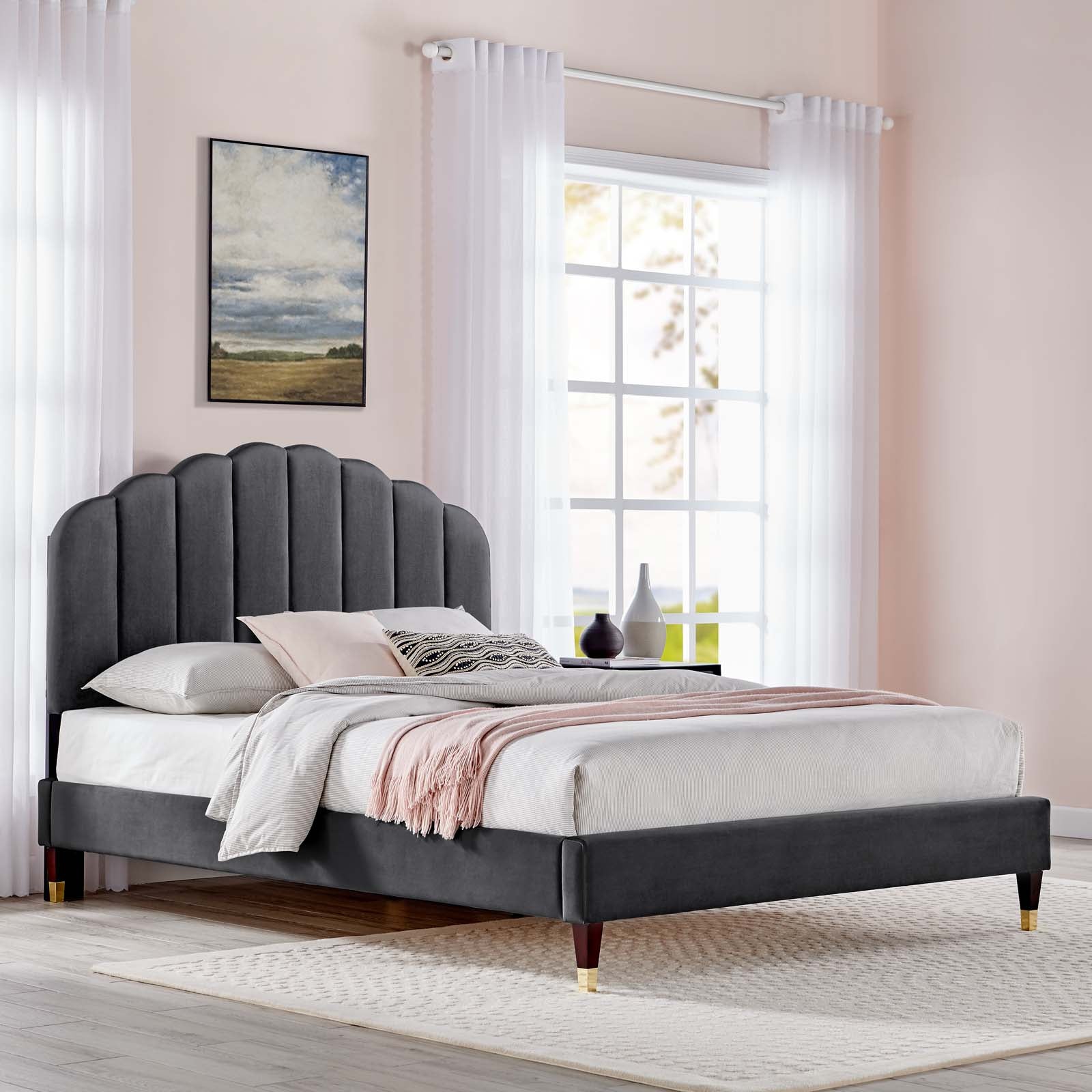 Daffodil Performance Velvet Platform Bed