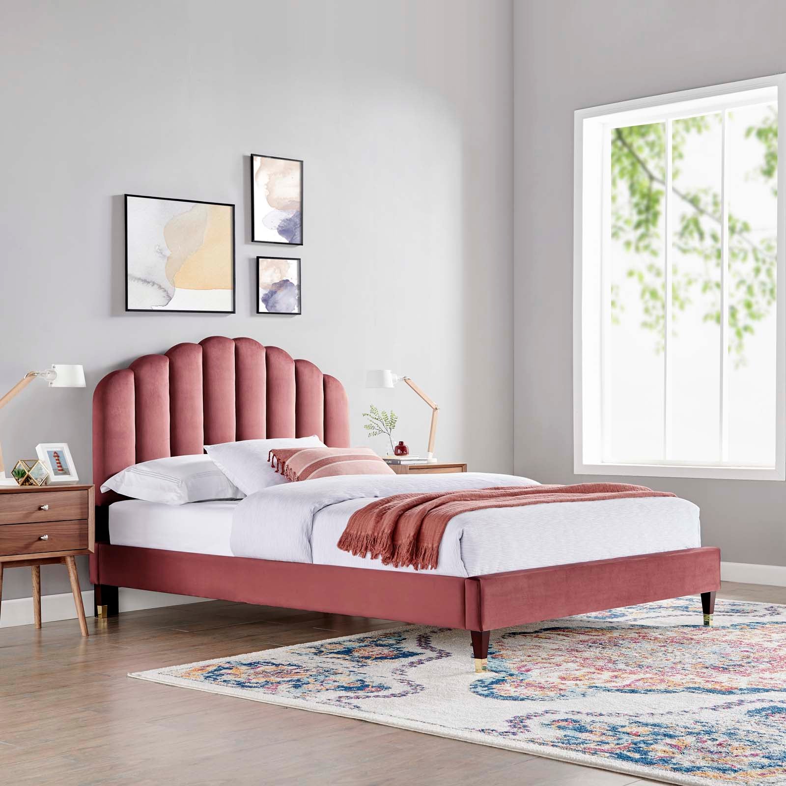 Daffodil Performance Velvet Platform Bed