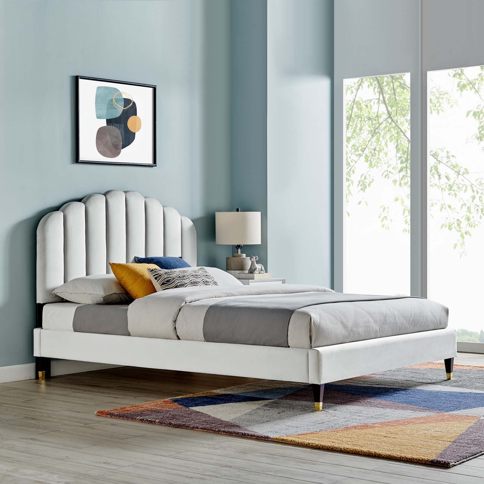 Daffodil Performance Velvet Platform Bed