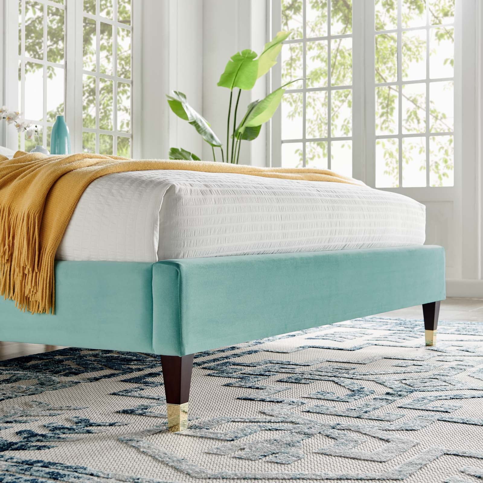 Daffodil Performance Velvet Platform Bed