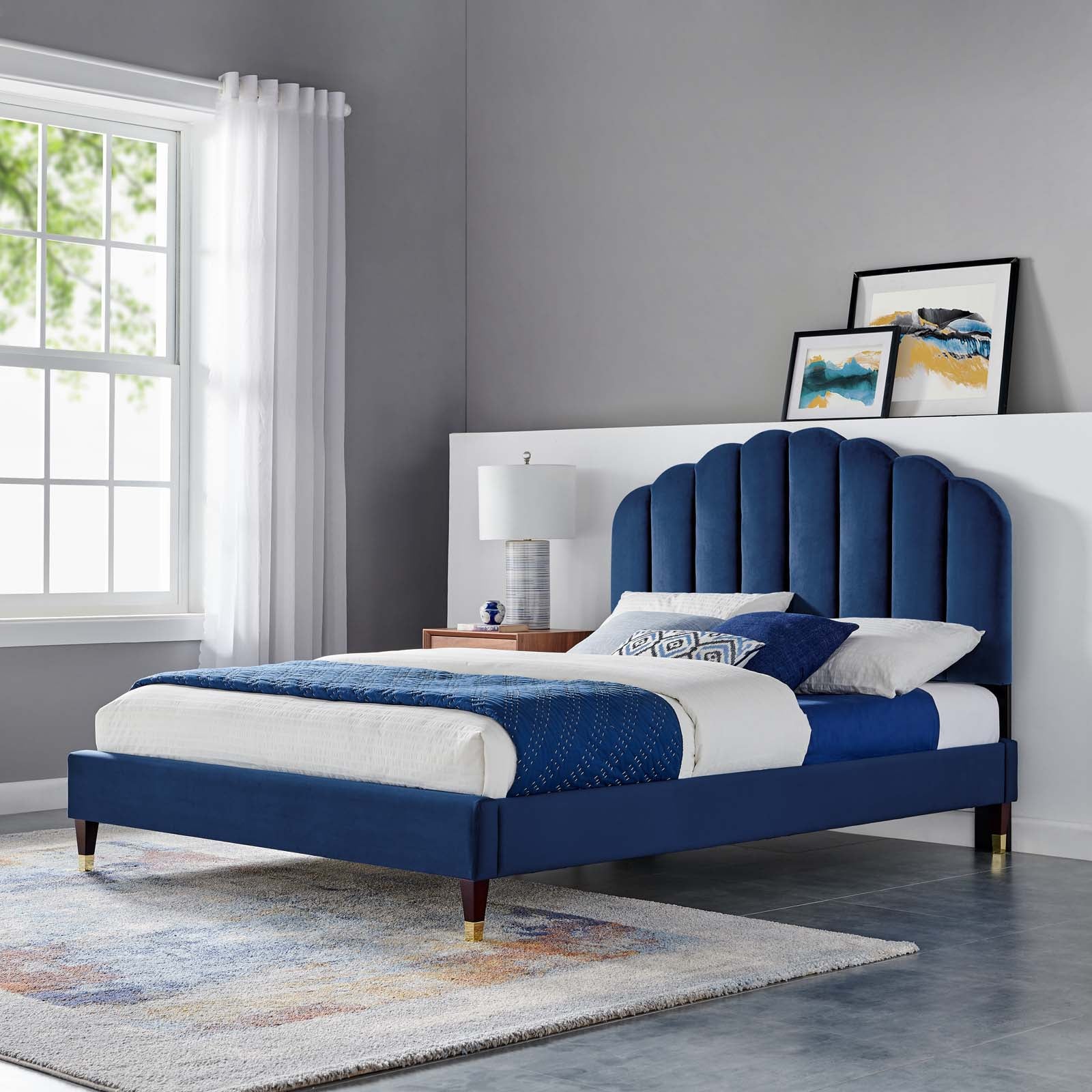 Daffodil Performance Velvet Platform Bed