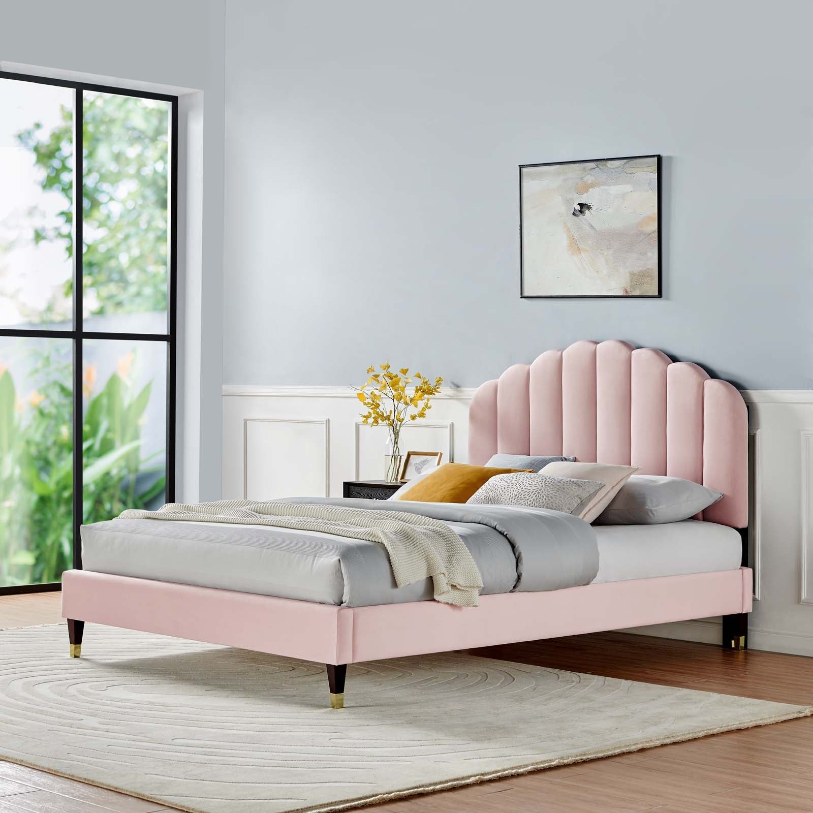 Daffodil Performance Velvet Platform Bed