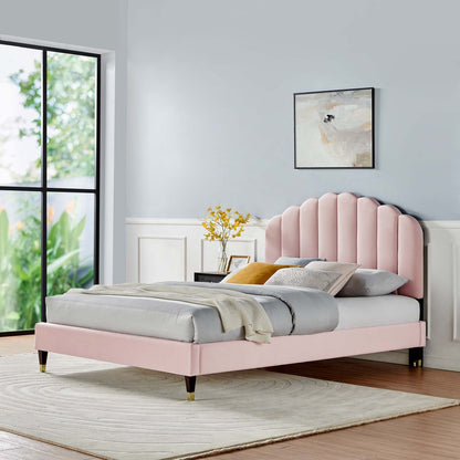 Daffodil Performance Velvet Platform Bed