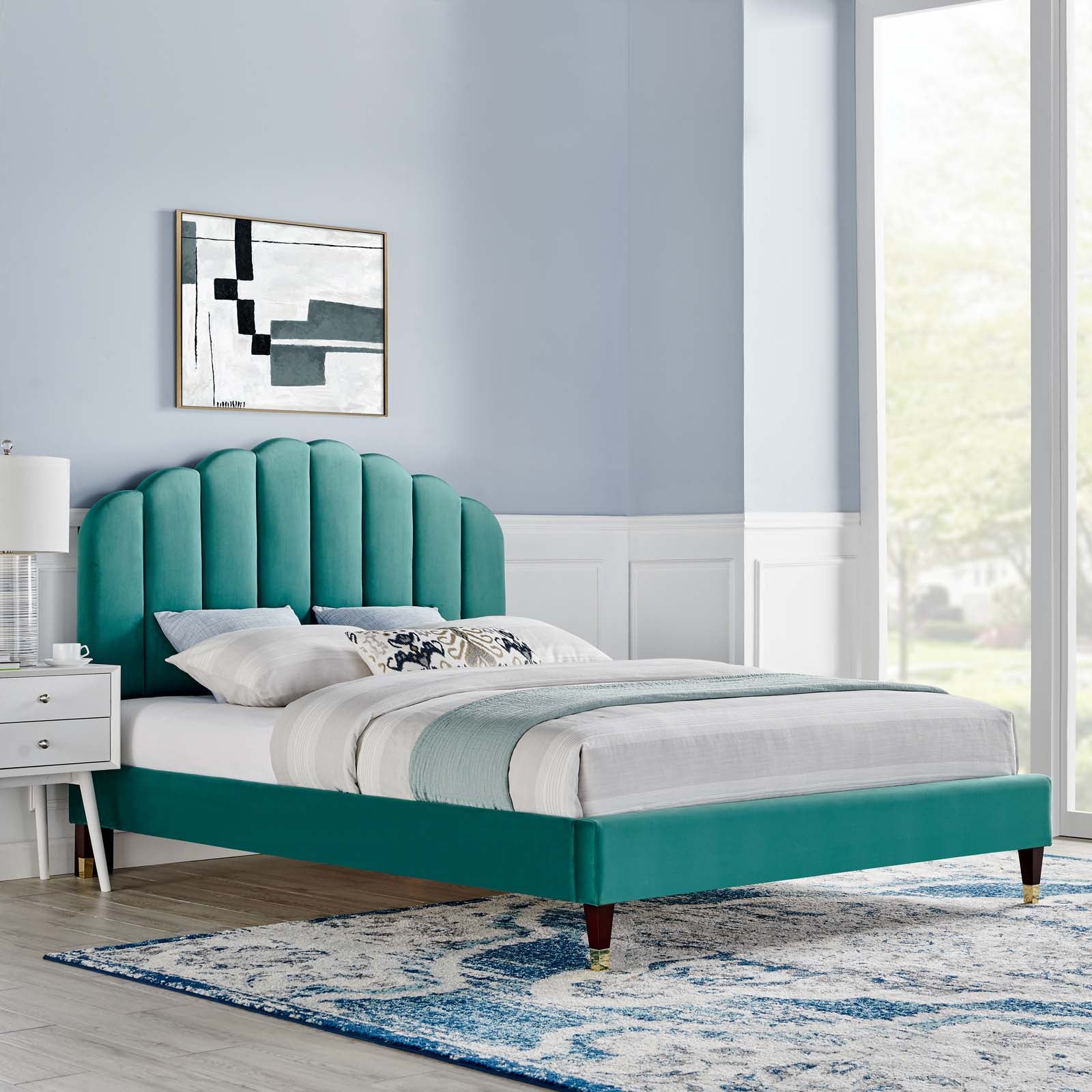 Daffodil Performance Velvet Platform Bed