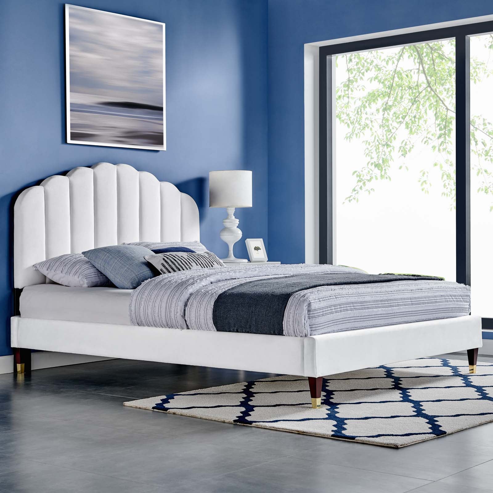 Daffodil Performance Velvet Platform Bed