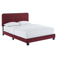 Cacey Channel Tufted Performance Velvet Queen Bed