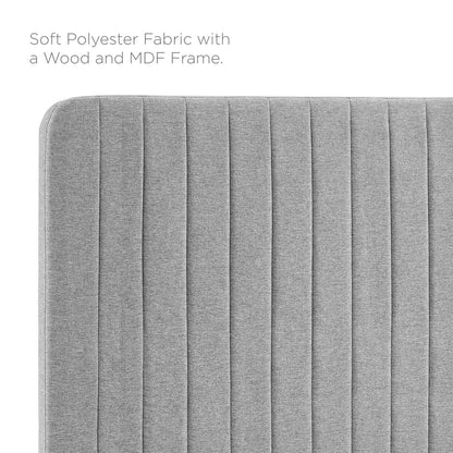 Mylah Channel Tufted Upholstered Fabric Full/Queen Headboard
