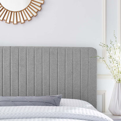 Mylah Channel Tufted Upholstered Fabric Full/Queen Headboard
