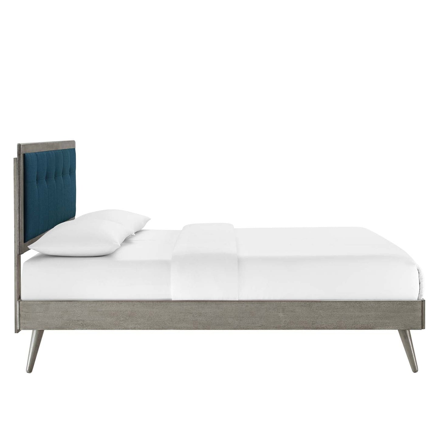 Agathe Wood Twin Platform Bed With Splayed Legs