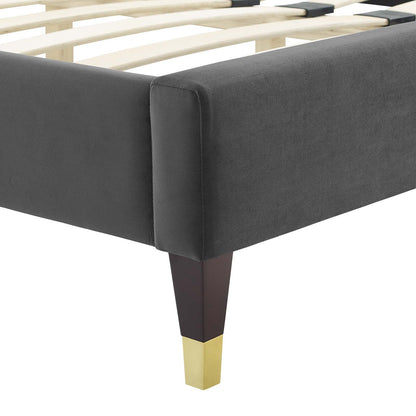 Porita Performance Velvet Twin Platform Bed
