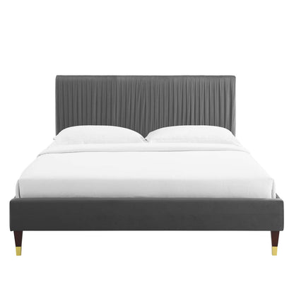 Porita Performance Velvet Twin Platform Bed