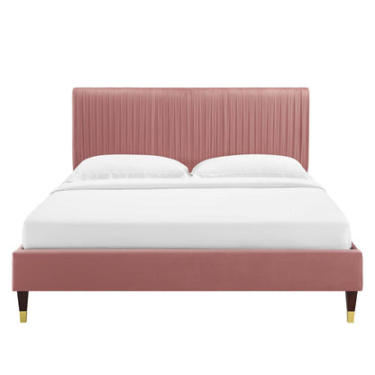 Porita Performance Velvet Twin Platform Bed