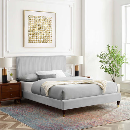 Porita Performance Velvet Full Platform Bed