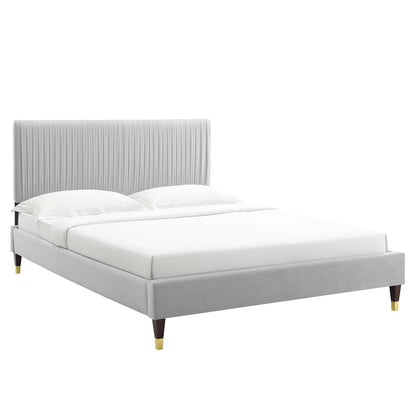 Porita Performance Velvet Full Platform Bed