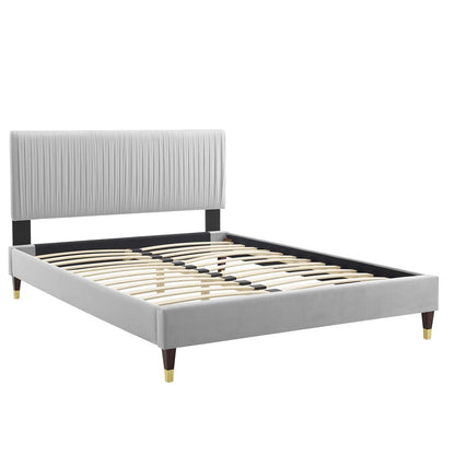 Porita Performance Velvet Full Platform Bed