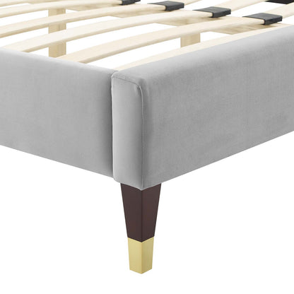 Porita Performance Velvet Full Platform Bed