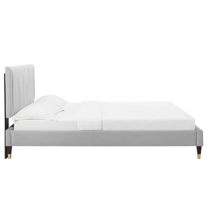 Porita Performance Velvet Twin Platform Bed