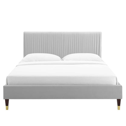 Porita Performance Velvet Twin Platform Bed