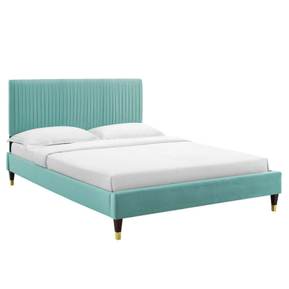 Porita Performance Velvet Full Platform Bed