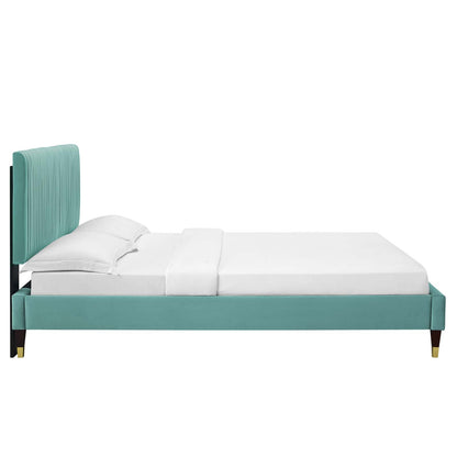 Porita Performance Velvet Full Platform Bed