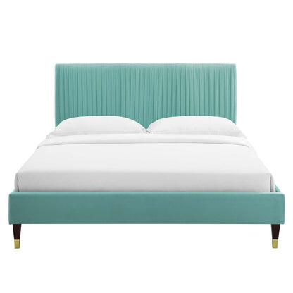 Porita Performance Velvet Full Platform Bed