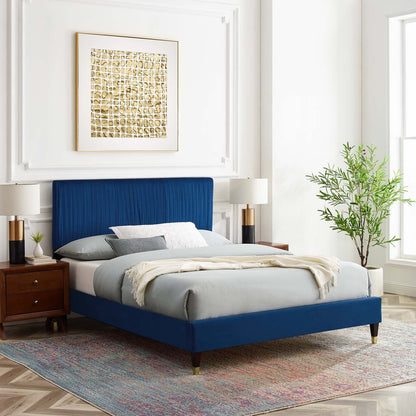 Porita Performance Velvet Full Platform Bed