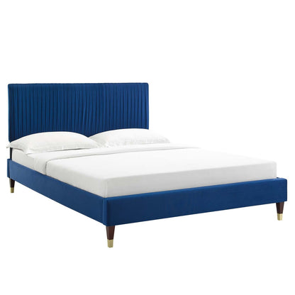 Porita Performance Velvet Queen Platform Bed