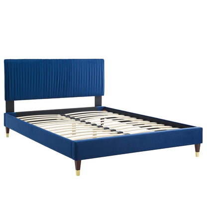 Porita Performance Velvet Full Platform Bed