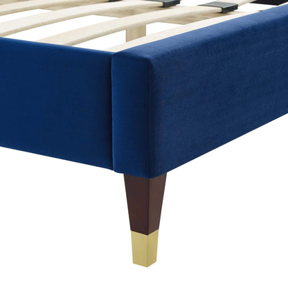 Porita Performance Velvet Twin Platform Bed