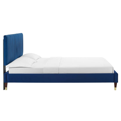 Porita Performance Velvet Full Platform Bed