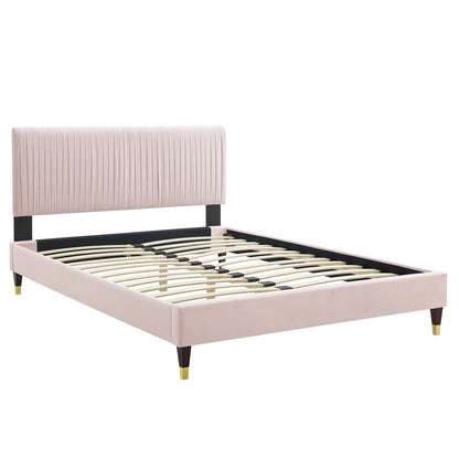 Porita Performance Velvet Twin Platform Bed