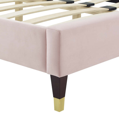 Porita Performance Velvet Full Platform Bed