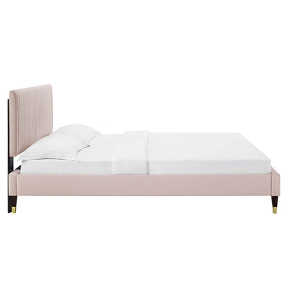 Porita Performance Velvet Twin Platform Bed