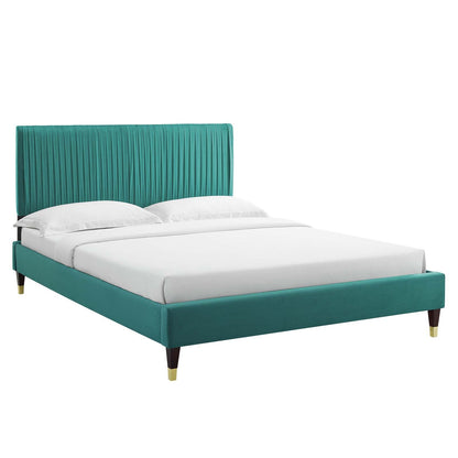 Porita Performance Velvet Full Platform Bed