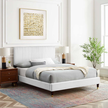 Porita Performance Velvet Twin Platform Bed