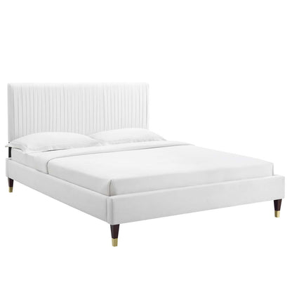 Porita Performance Velvet Queen Platform Bed